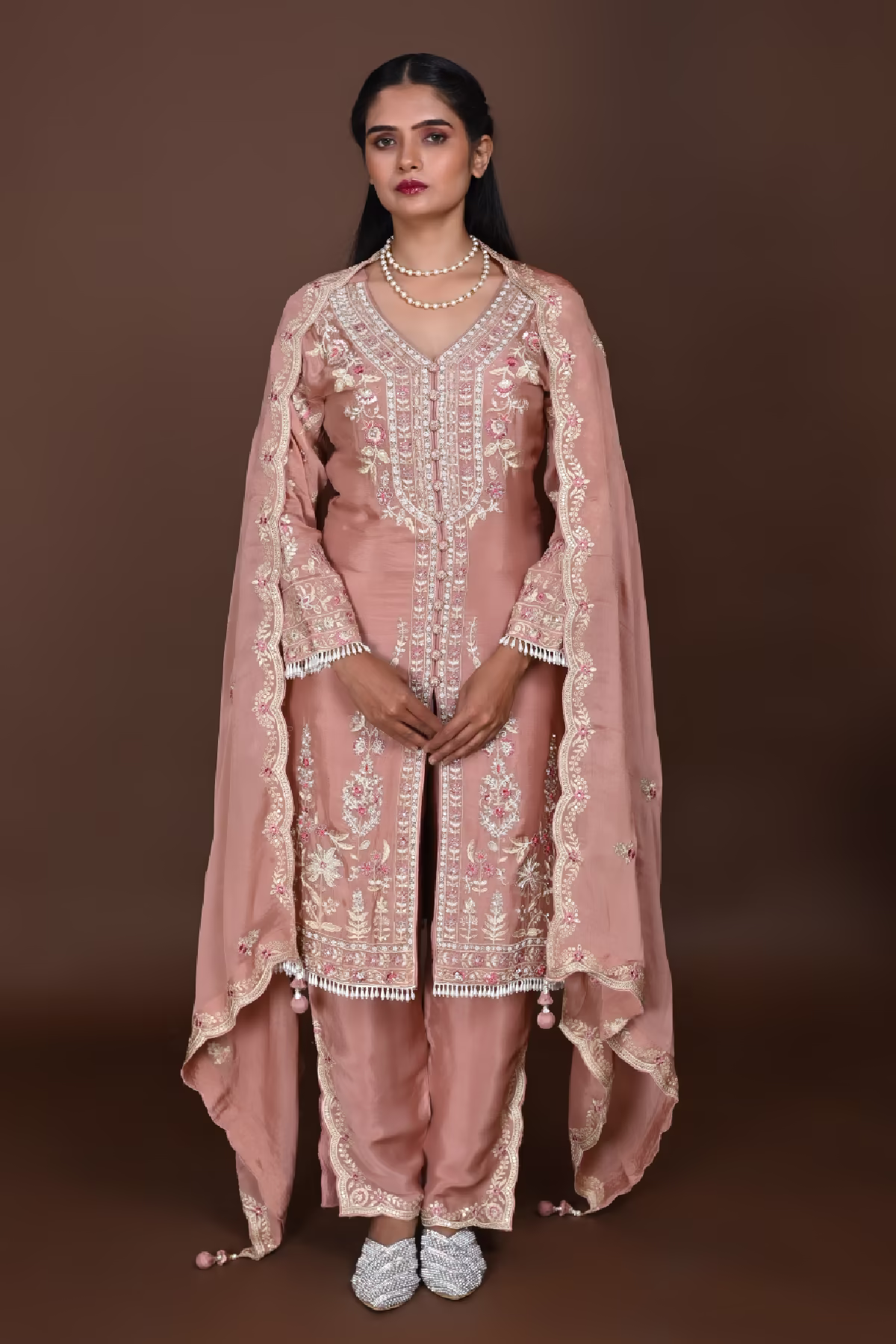 Copper Straight Suit+Middle cut With Pant
